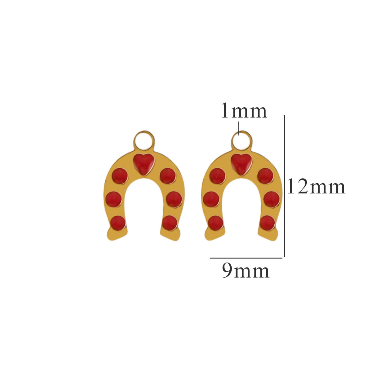 Red / 1 Piece Simple Series Cute Cartoon Stainless Steel  Gold Color Unisex Pendants Picture12